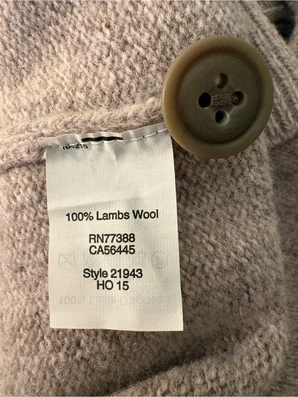 J Crew Mens L Lambswool Shawl Collar Sweater Pullover Brown Beige Knit Ribbed